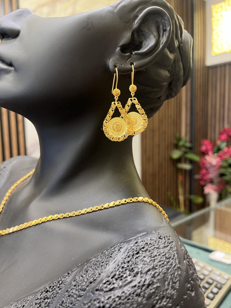 Çeyrekli küpe çeşitleri 22 ayar